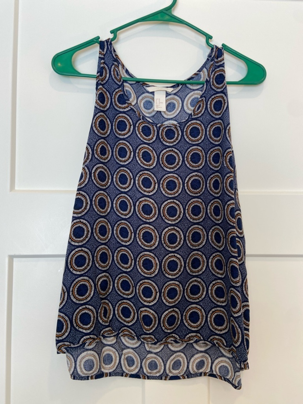 10 H&M Navy Sleeveless Tank with Circular Print
